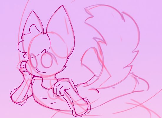 anthro fox laying on his stomach(digital art/ work in progress)