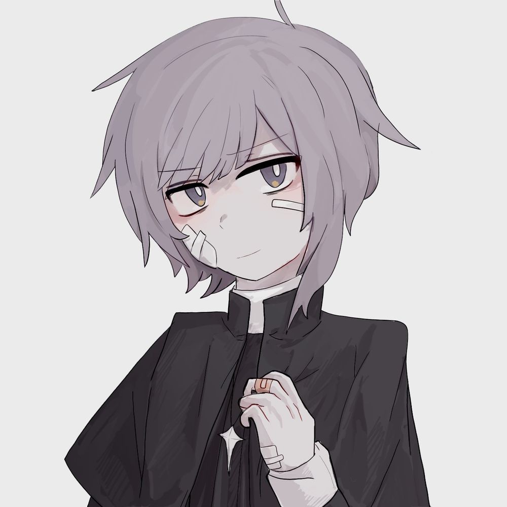 Securett clutching his capelet while frowning