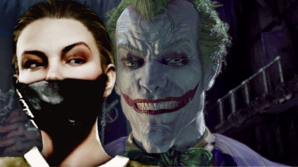 Sonya Blade, MK11 (Bridgette Wilson movie skin from MK1995) kidnapped with straitjacket and panel-muzzle gag by the Joker in Batman: Arkham Asylum. 

Also a fanfic idea I smell incoming…Sonya chases her nemesis and Black Dragon syndicate leader Kano to Arkham, and in particular to the nightmare known as Arkham Asylum. But it’s the Joker and his “inmates” who Kano has tasked with giving a special ‘surprise’ to Major Blade. 

And it may be up to the Caped Crusader to save Special Forces Major Sonya Blade. 