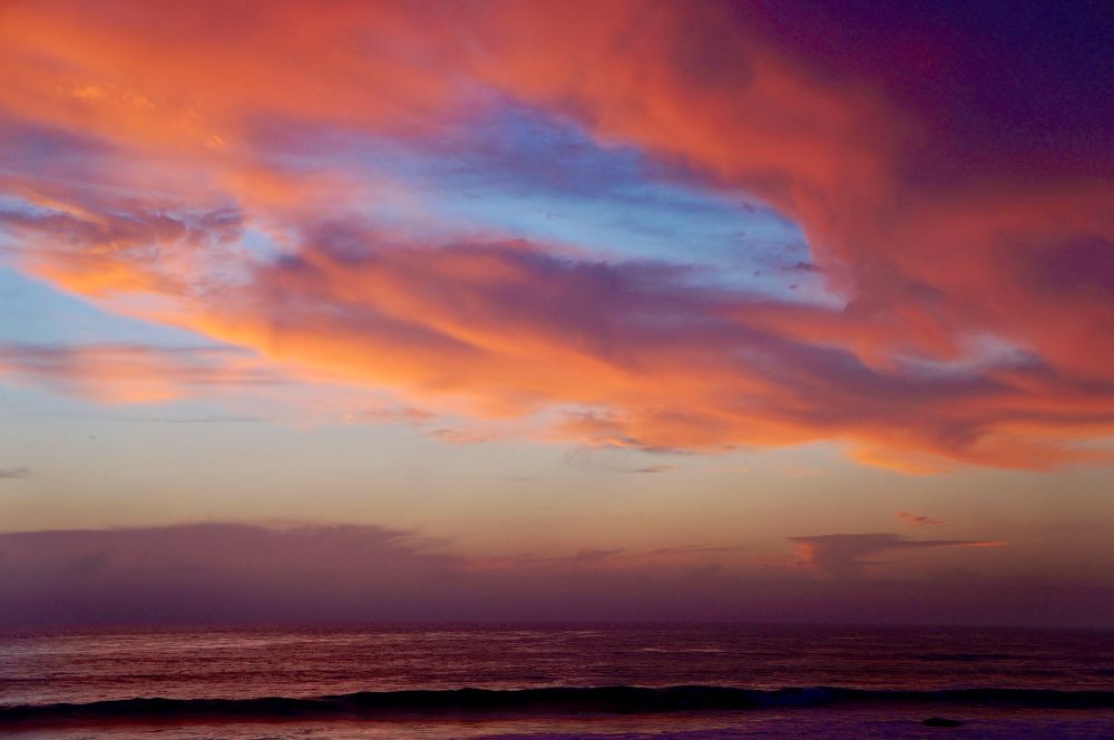 Beautiful sunset on the California coast at Cambria. October 2013.