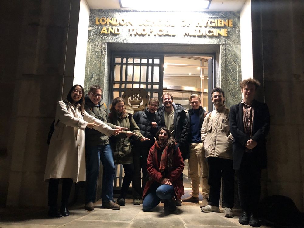Prof Gwen Knight and some members of her group outside LSHTM