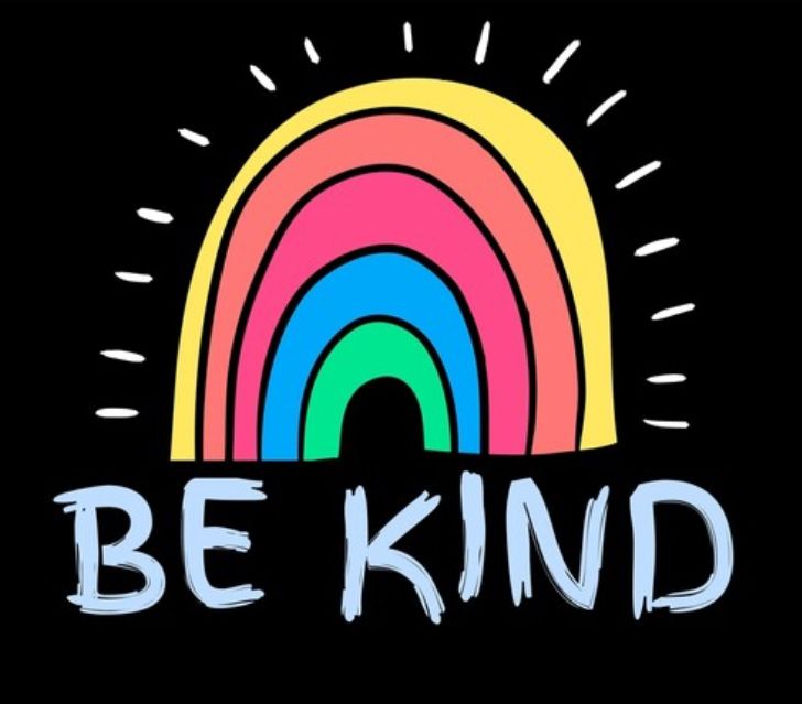 Be kind

Rainbow of black background