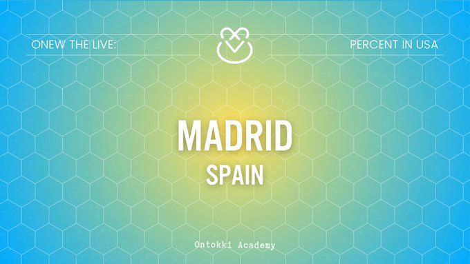 Venue and fan support information for the Madrid stop of Onew's Europe Tour with Onew Logo, presented by Ontokki Academy