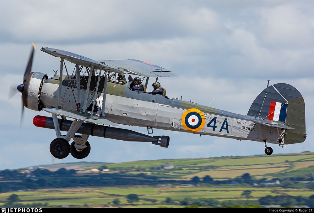 A Fairey Swordfish torpedo-bomber biplane in flight