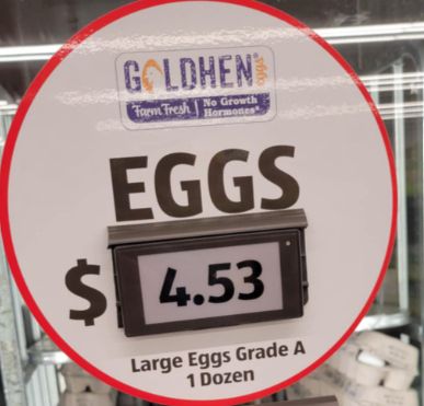 1 dozen large white eggs for $4.53