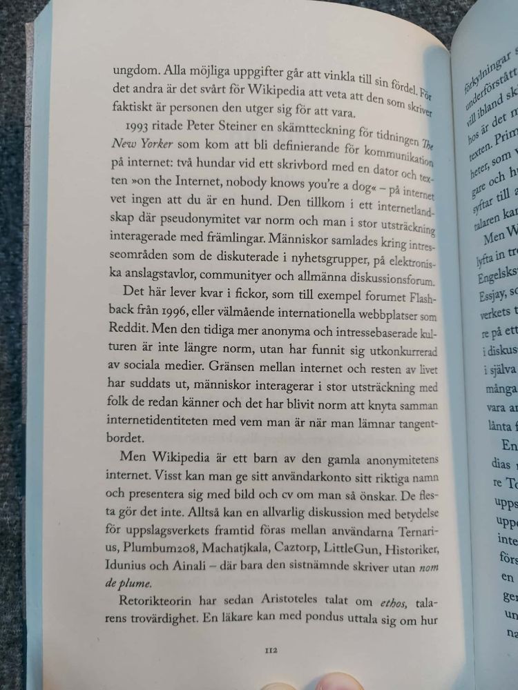 s. 112 i Wikipedia inifrån, om anonymitet och namn