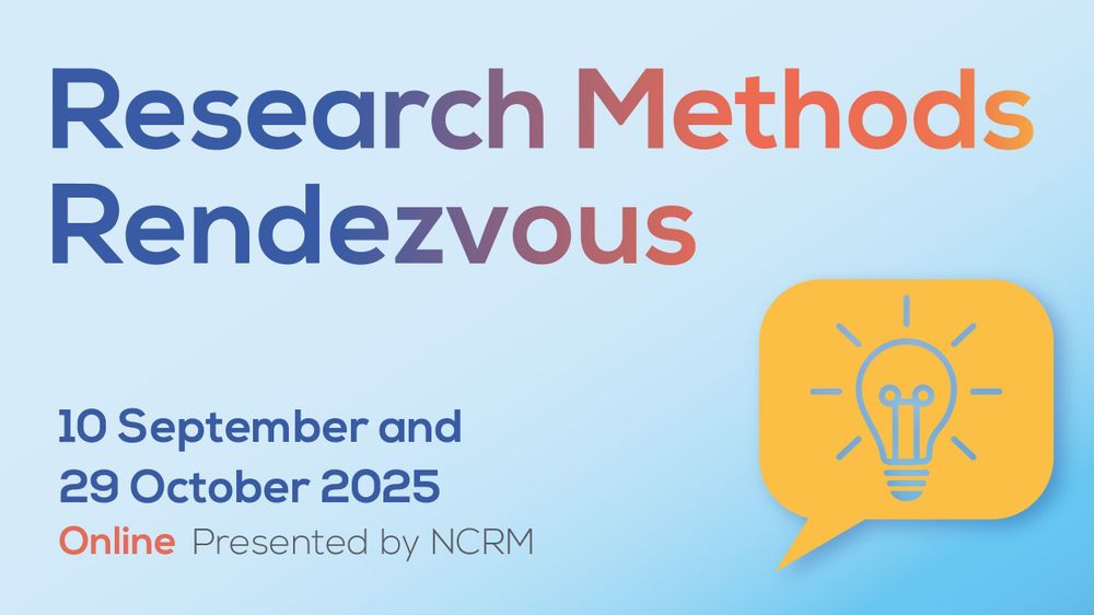 A promotional graphic for the Research Methods Rendezvous, which takes place online on 10 September and 29 October 2025.
