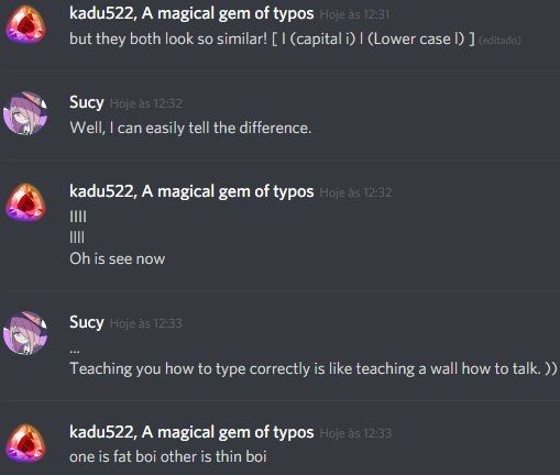 Me, confuseing lether caseing in a discord chat.