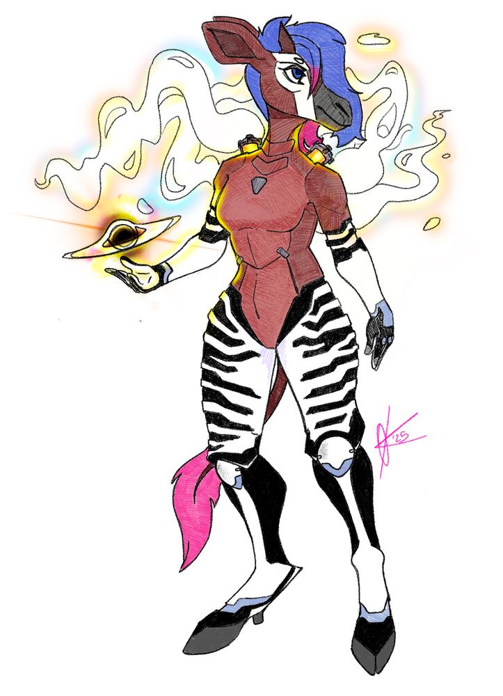Toni the synthetic Okapi; she is owned by Anne 