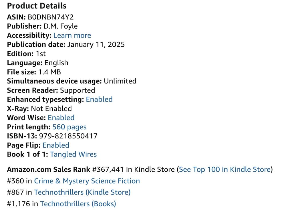 Dis bish ranking #360 in crime and mystery sci fi