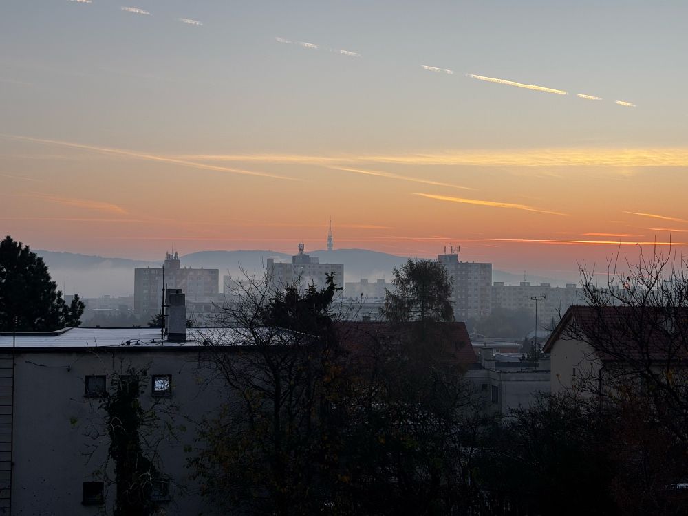 A frost dawn in Bratislava. 