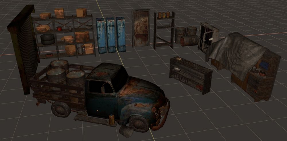 Image with all the assets side by side for size comparison