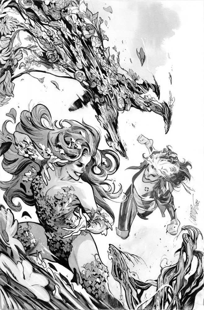 Cover for Batman/Deadpool by Marvel and DC comics featuring Poison Ivy and Rogue , both smiling but not in a friendly way, if you know what I mean. 