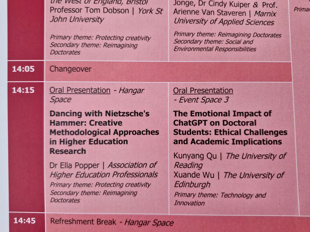 Section of conference programme 