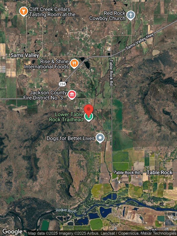 Google map image with center point at 10575 WHEELER RD, CENTRAL POINT, OR.
