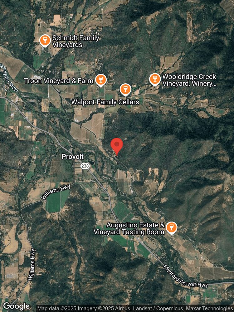 Google map image with center point at 15080 N APPLEGATE RD, GRANTS PASS, OR.