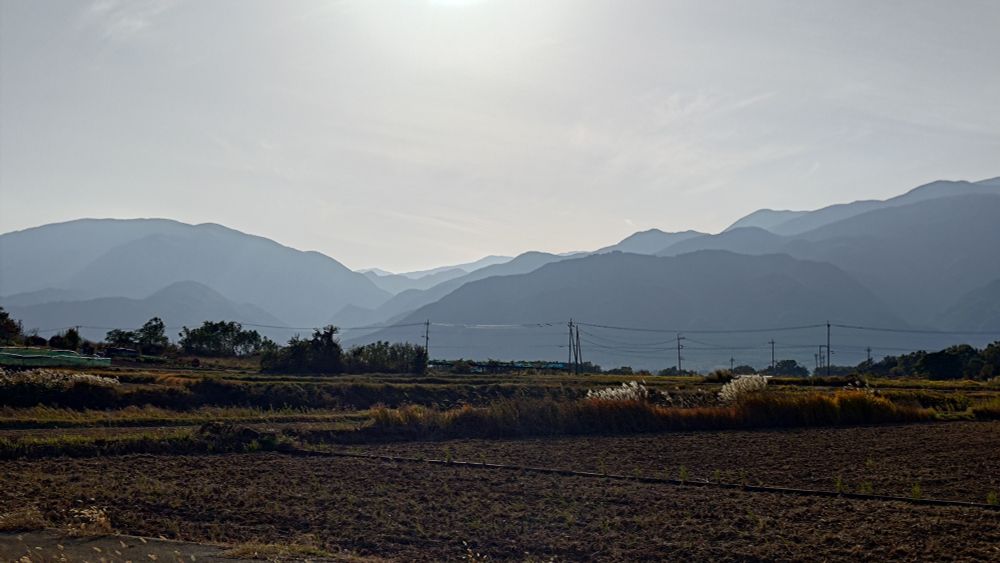 Autumn afternoon sun on the Minami Alps from Yamanashi.