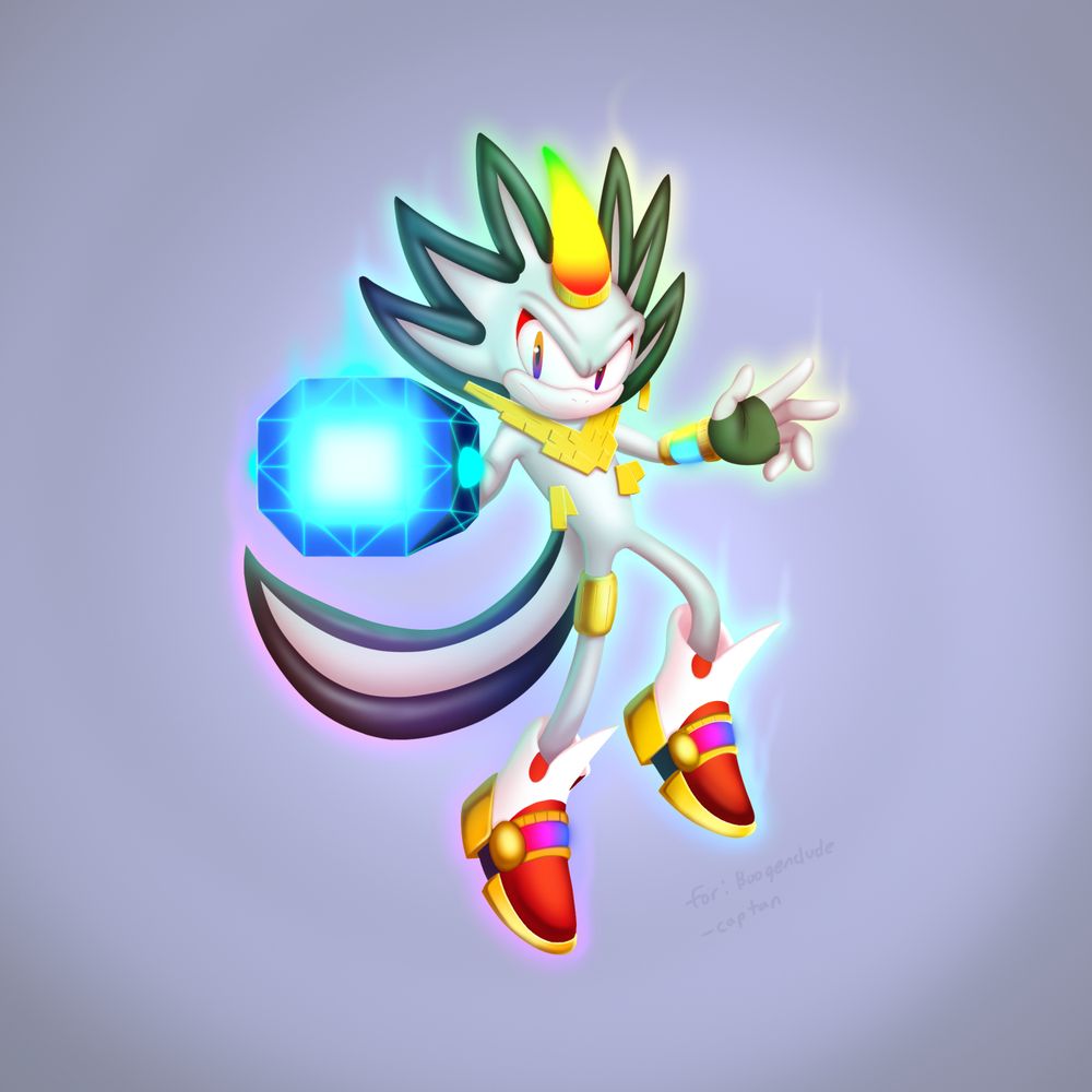 A commission illustration of Boogendude's OC, "Chroma"