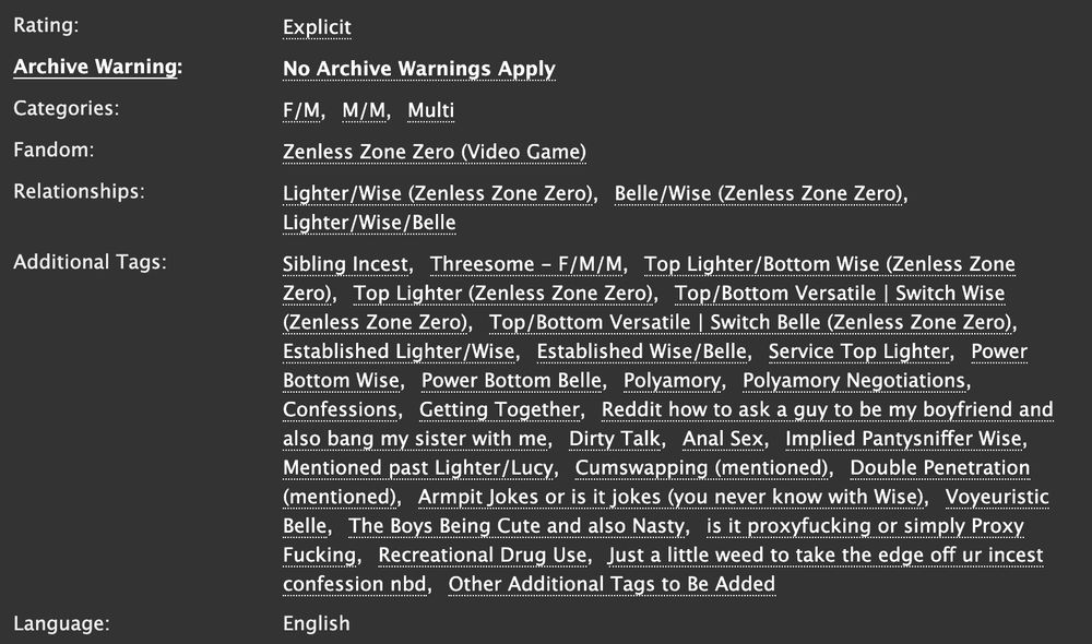 Tags for Baby, Light My Fire. Please visit the AO3 link for the screen-reader-friendly version!