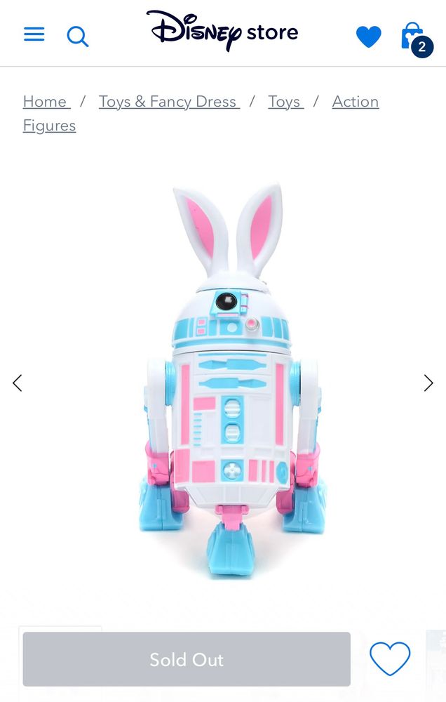 Pink and blue R2-D2 unit with bunny ears
