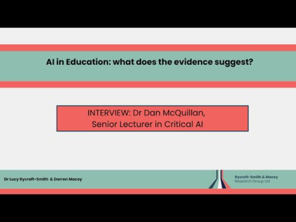 AI in education: Interview with Dr Dan McQuillan