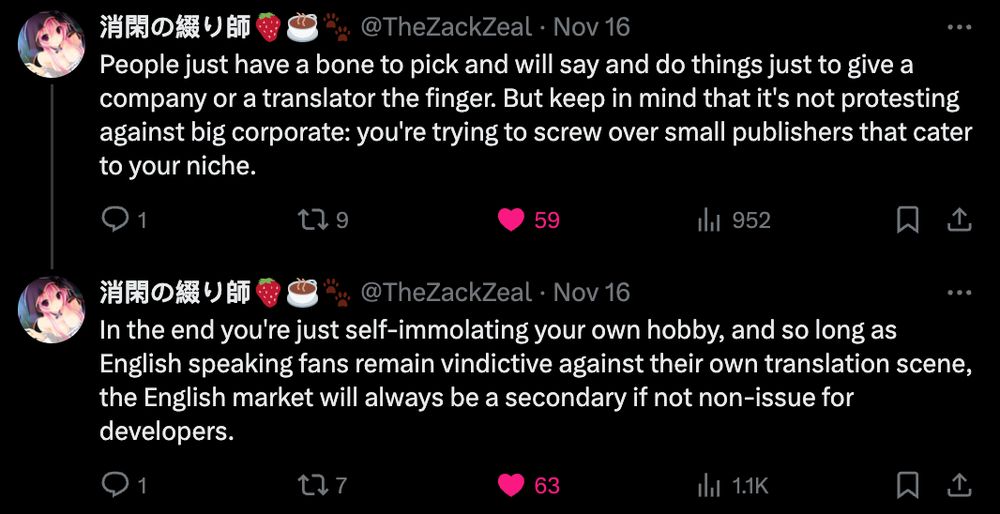 Screenshot of tweets from TheZackZeal discussing official adaptations of Boy's Love and their fanbase