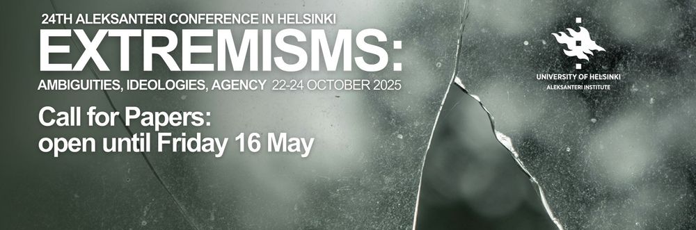 The title of the conference alongside a note about the deadline for the submissions, written with white text, on a background of a broken, dirty glass; there is a blurred grey and green view outside.