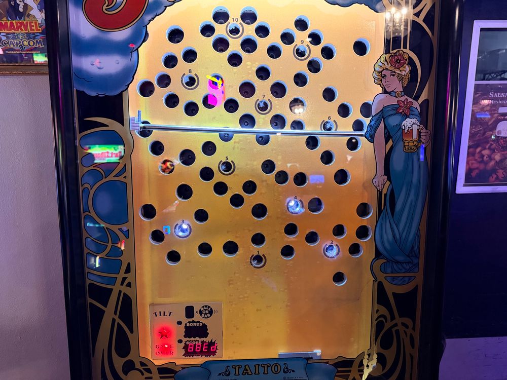 The arcade game Ice Cold Beer, displaying a win