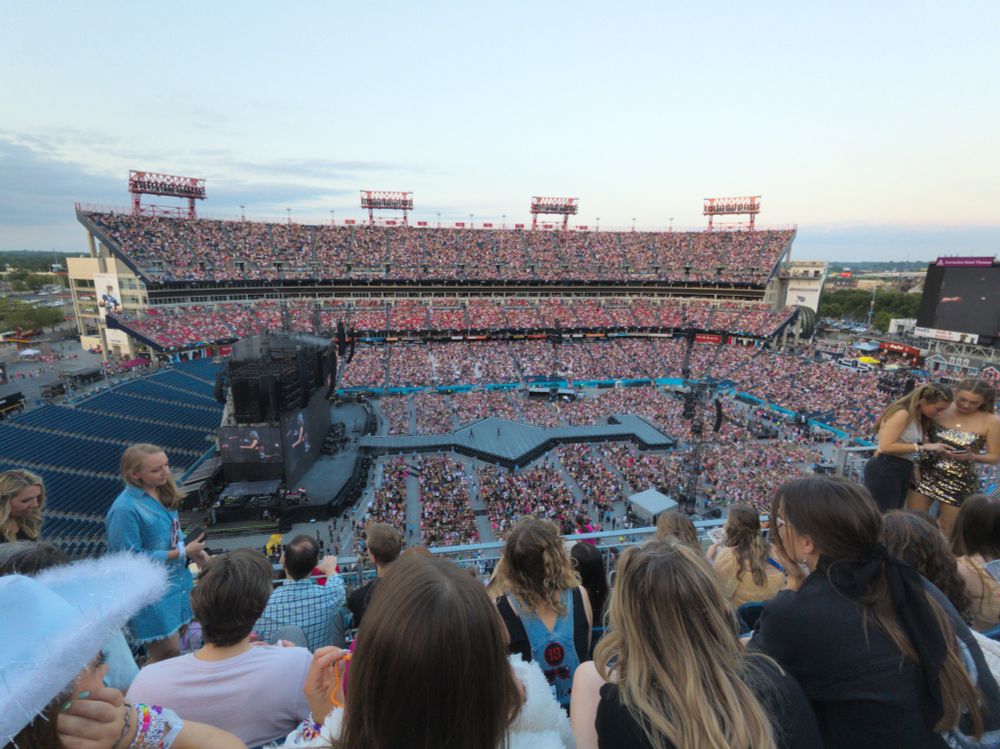 Picture of the eras tour stage before the concert begins
