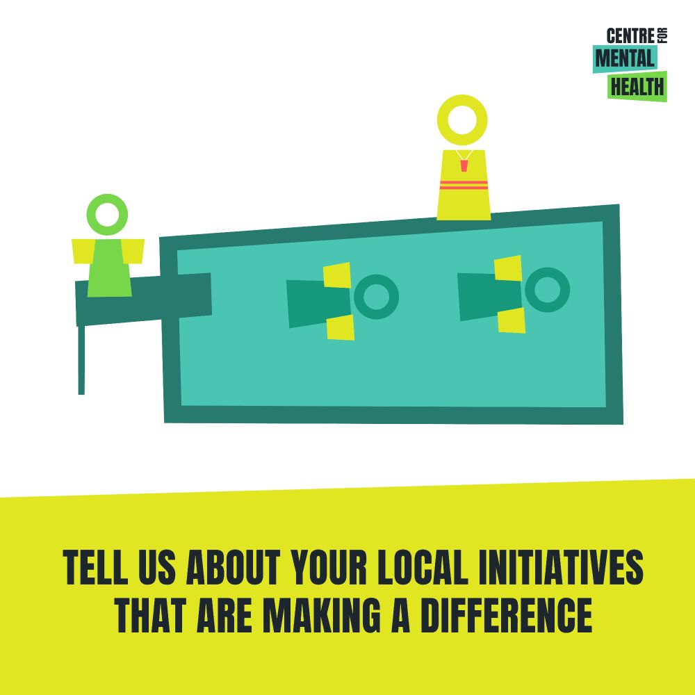 Illustration of a children's swimming lesson. Text: Tell us about your local initiatives that are making a difference.