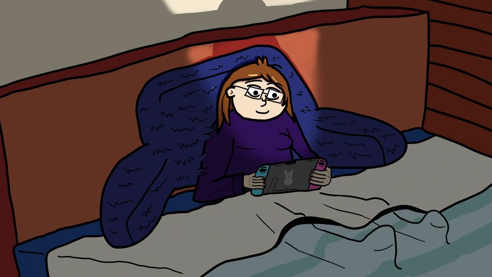 YouTuber Yuunarii playing on a Switch console.