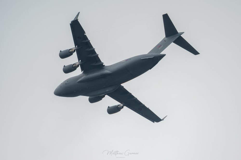 Royal Air Force - Boeing C-17A Globemaster III (ZZ175) flying over. 