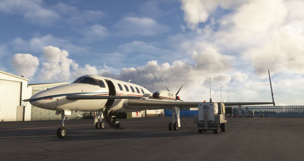 Screenshot of the Beechcraft Starship on Microsoft Flight Simulator