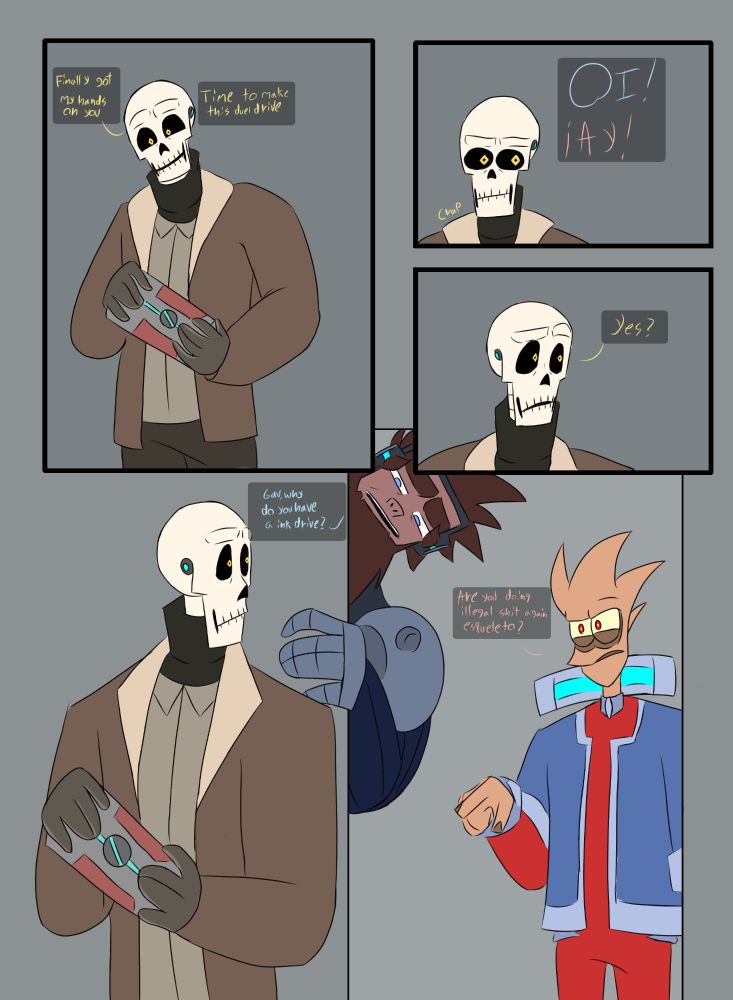 Gavin trying to do a ink drive mod to the disappointment of Shrike and Beebs