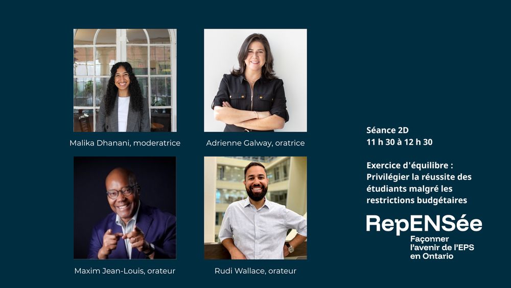 Séance 2D
11 h 30 à 12 h 30

Exercice d'équilibre : Privilégier la réussite des étudiants malgré les restrictions budgétaires

RepENSée : Façonner l’avenir de l’EPS en Ontario