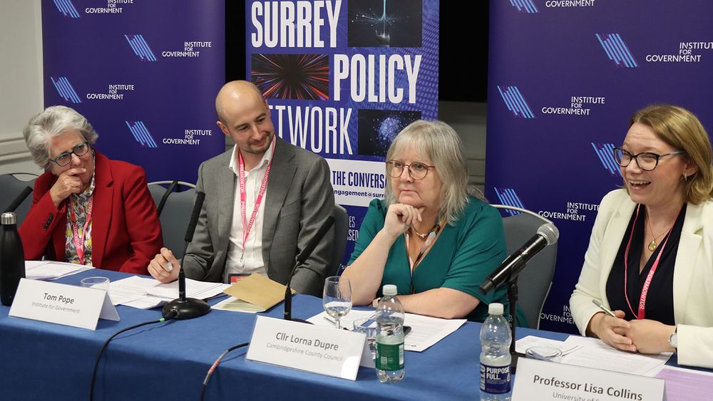 From left to right: Baroness Pinnock, Thomas Pope, Cllr Lorna Dupre and Professor Lisa Collins