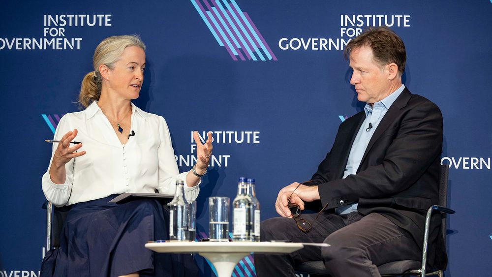 Dr Hannah White OBE (right) and Rt Hon Sir Nick Clegg (right). 