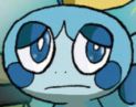 A close-up of the Pokémon Sobble, looking very sad.