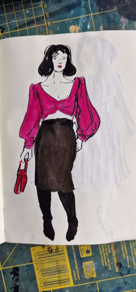 Lady in ink and marker