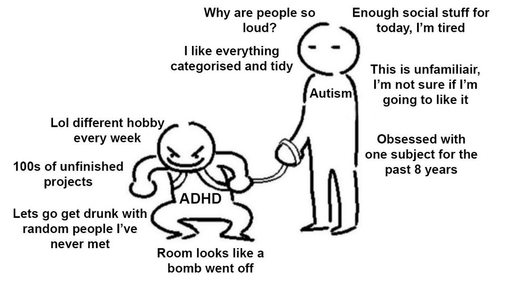 Autism vs ADHD meme