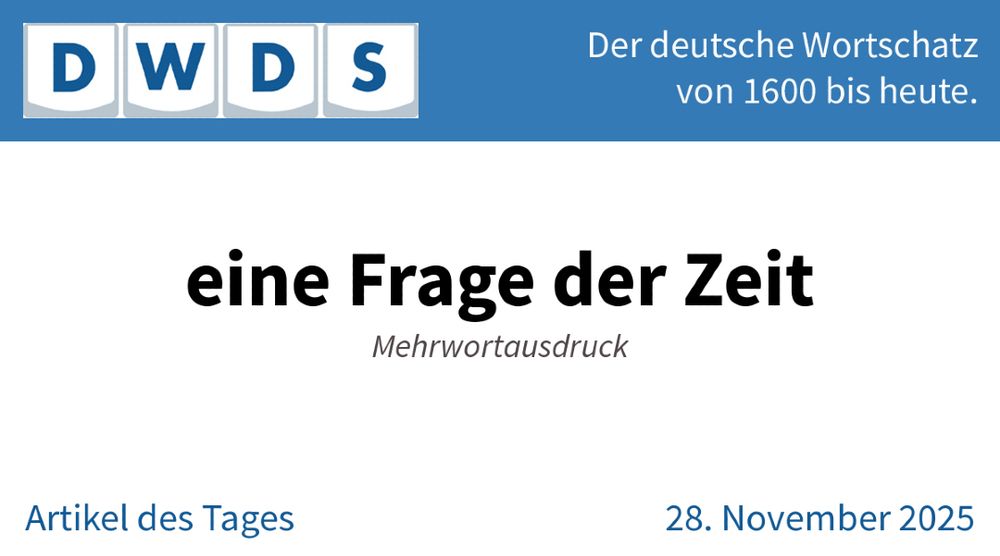 eine Frage der Zeit | Mehrwortausdruck