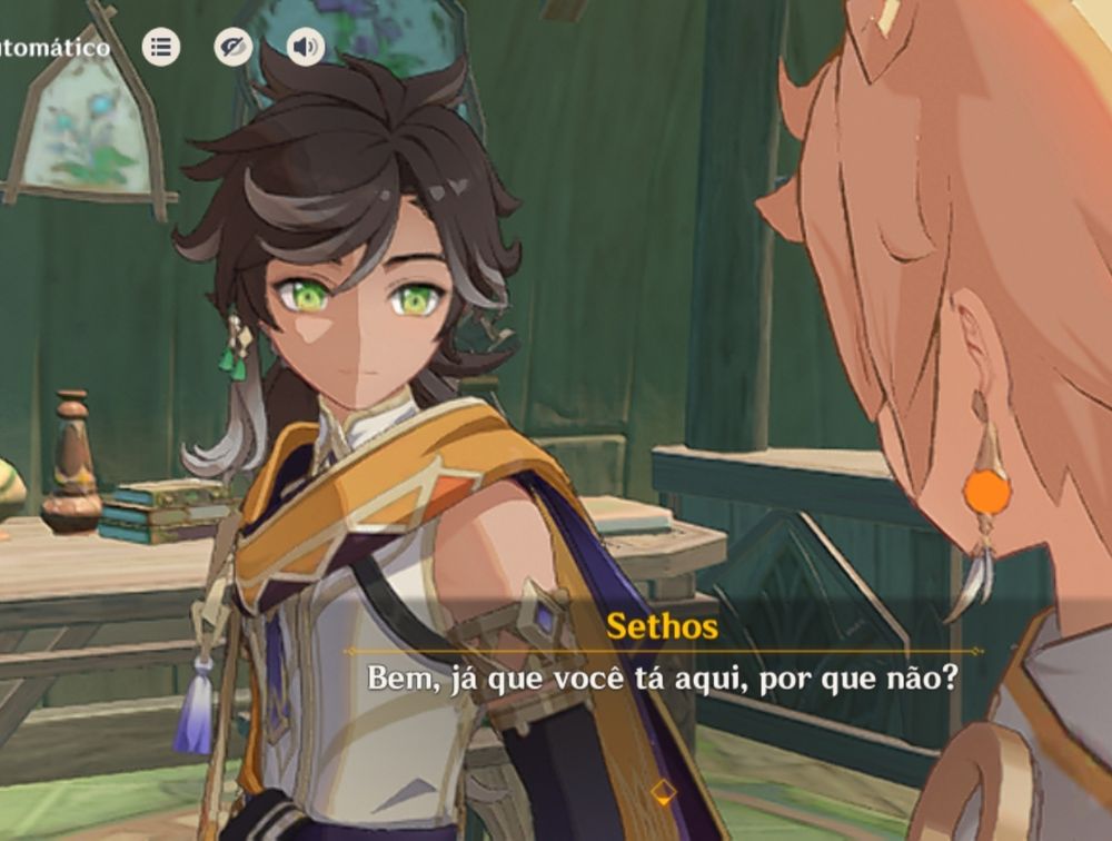 sethos de genshin. ele diz: bem, já que você está aqui, por que não?