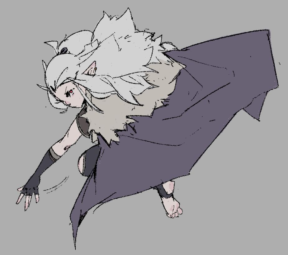 A drawing of a white haired elf.