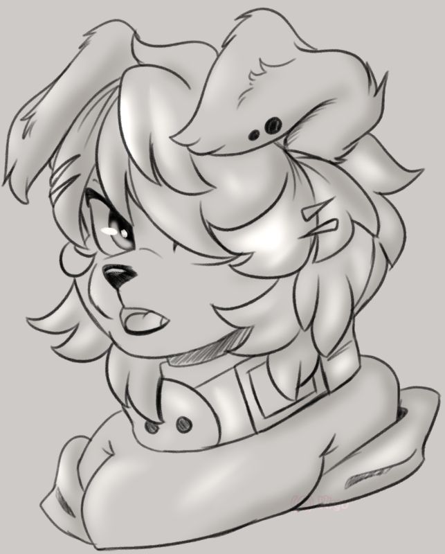 monochrome bust sketch for ekyluu 