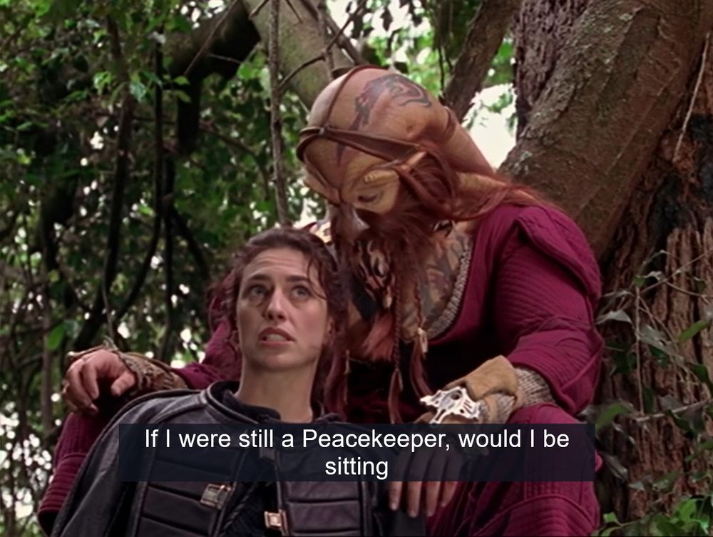 "If I were still a Peacekeeper, would I be sitting"