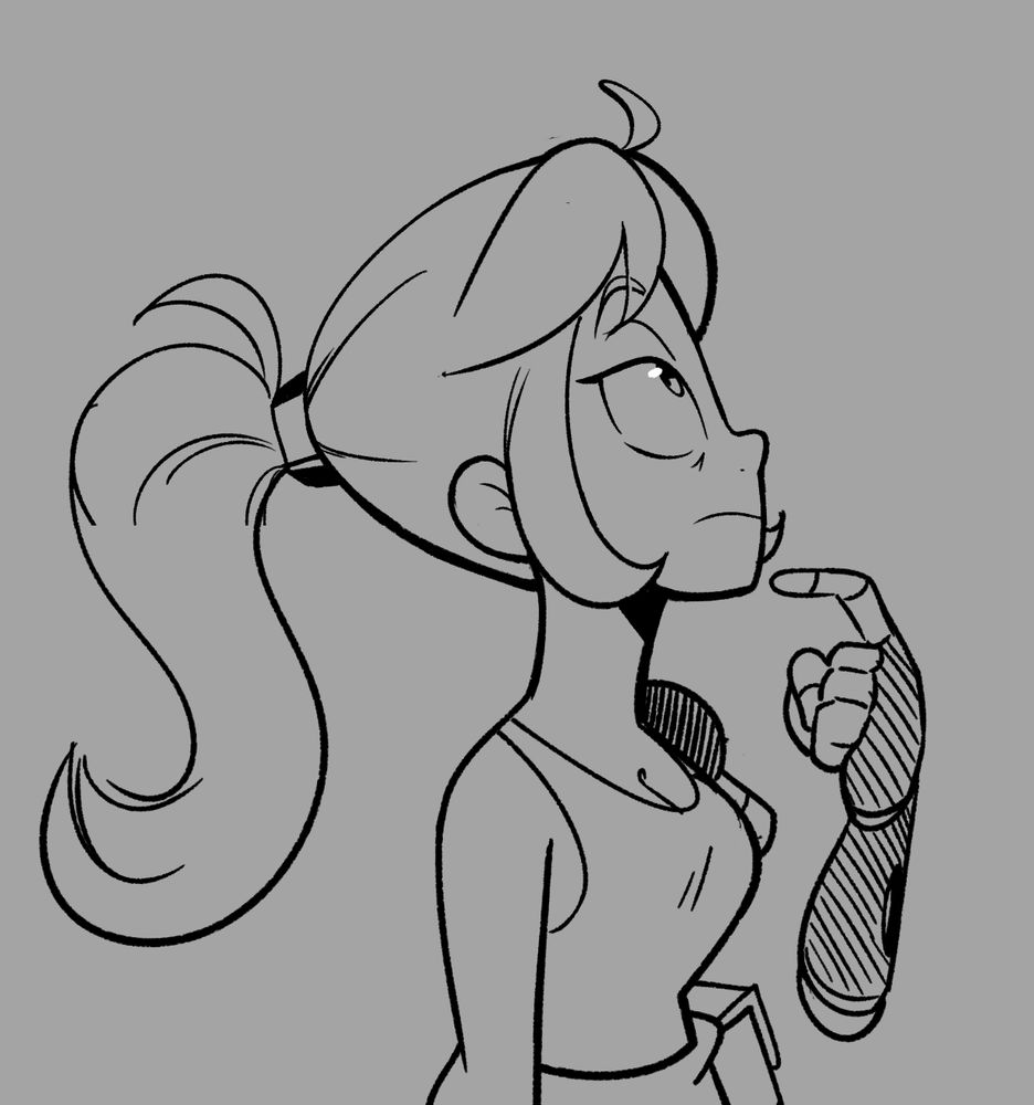 Kit sketch lookin up at something