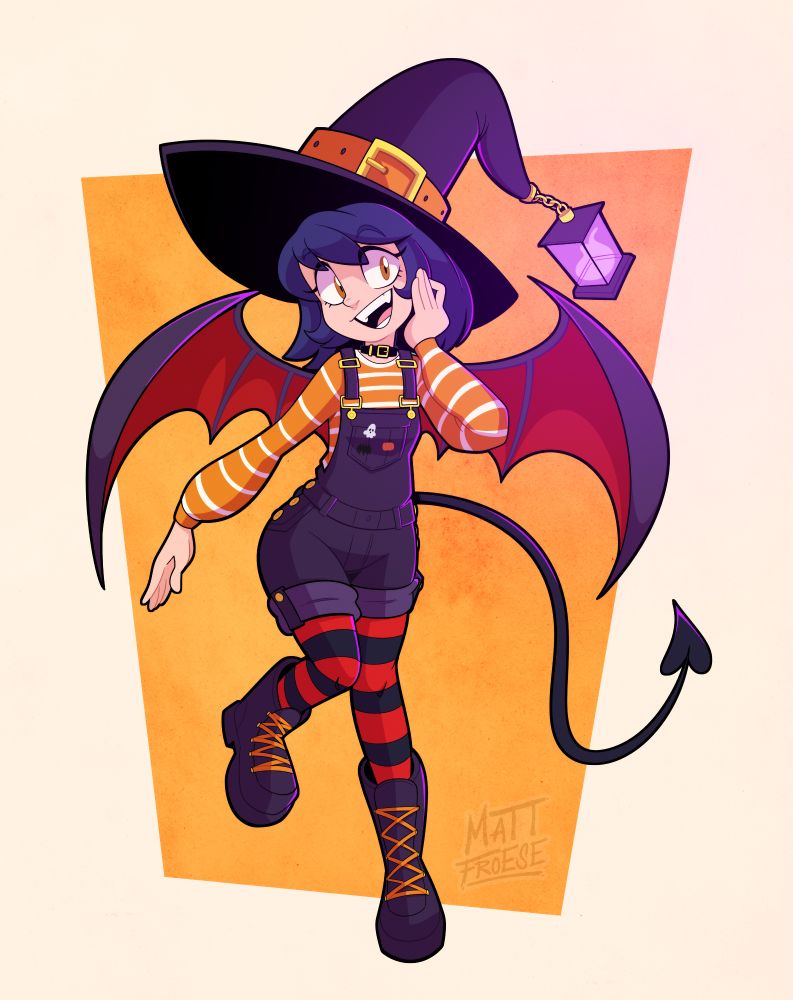 LemureFeature's Witch OC, posing cutely and looking at the viewer #oc #originalcharacter #witch