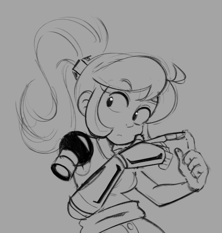Kit sketch pointing fingers together