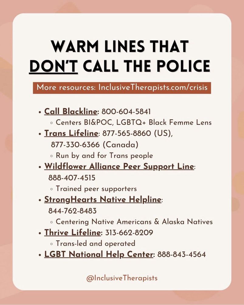 Warm lines that don’t call the police graphic. 