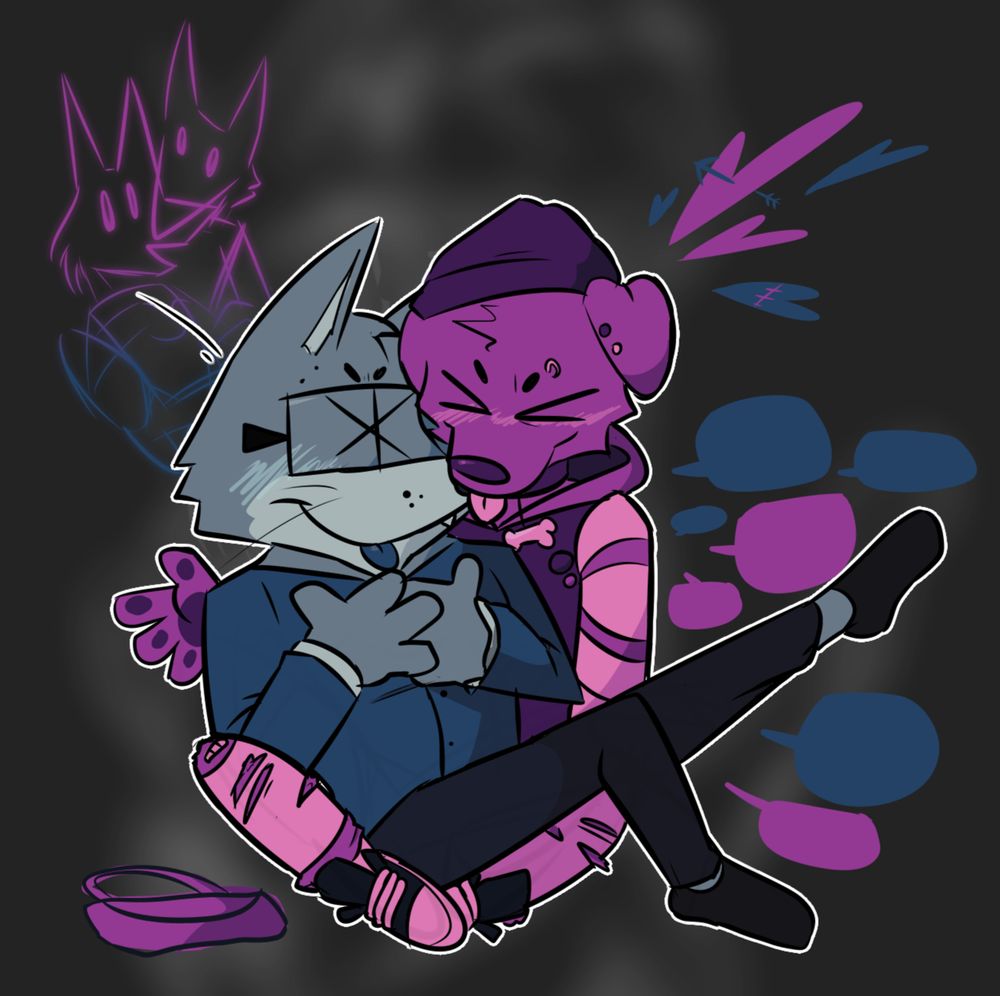 2 random characters i've came up with, who are madly in love with each other. I decided if they come back, I'll call them Choco and D.C., based off of the names of their color pallets: "I won't let you go" and "Dark chocolate and drunk driving (now I do both and it's so exciting!)"